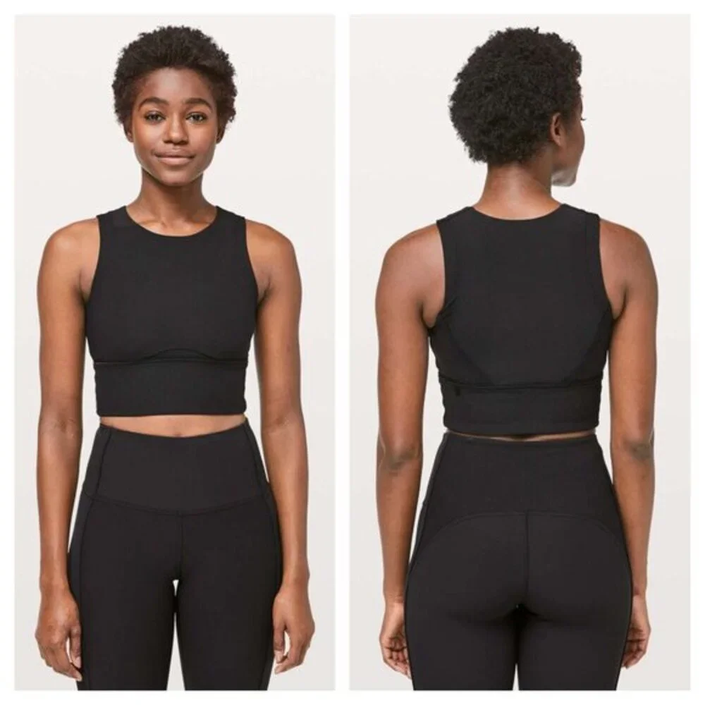 Lululemon Kick Serve Bra Texture 8 Black